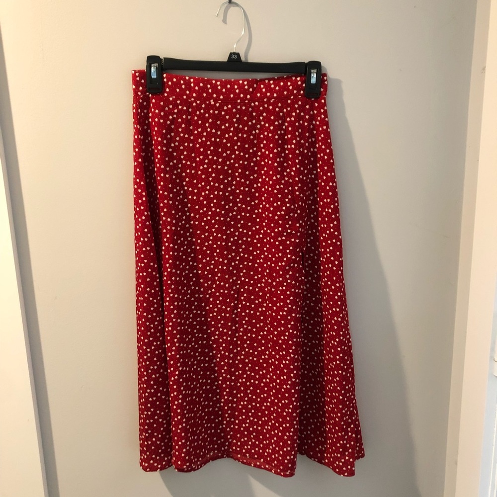 Shein red slit skirt